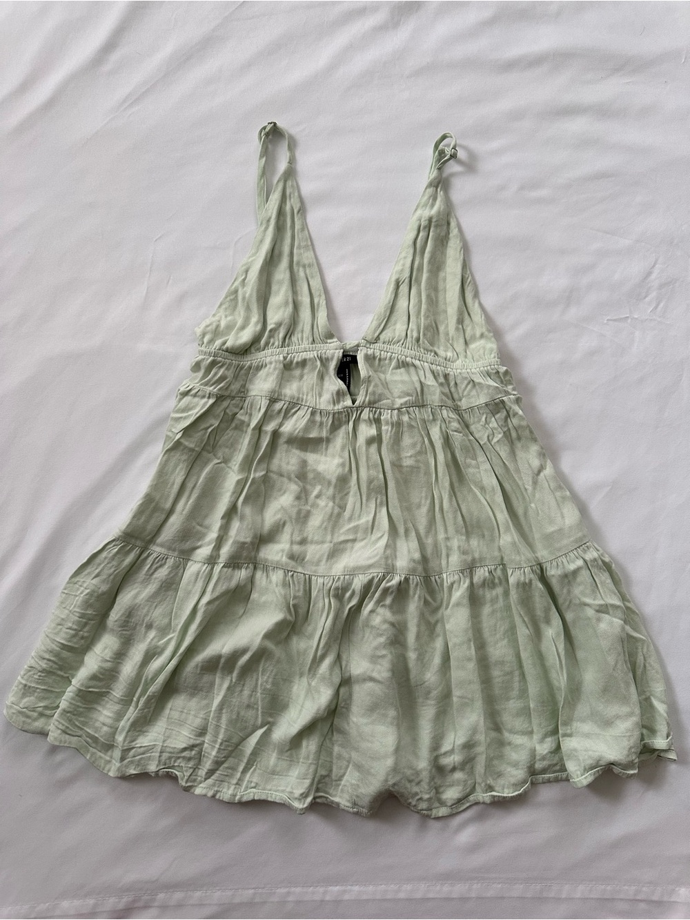Y2K Forever 21 Light Green Tiered Long Halter Top